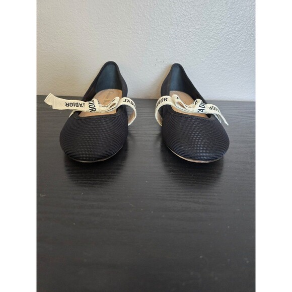 CHRISTIAN DIOR black ballet flats women's size 36.5 - Picture 2 of 9
